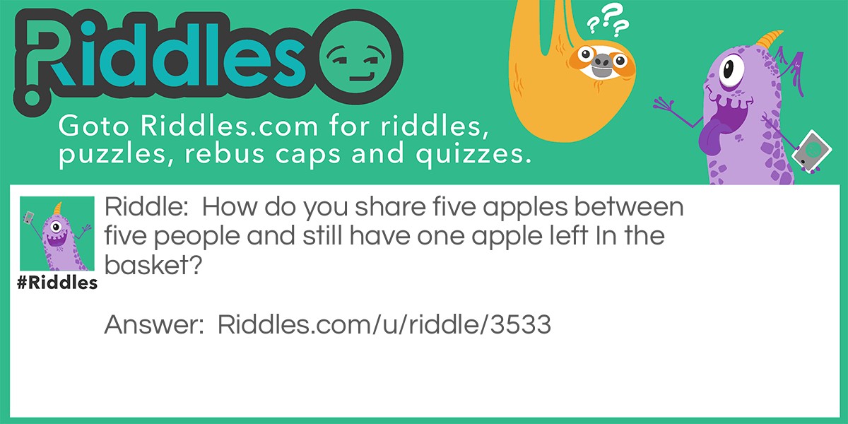 Sharing Apples Riddle Meme.