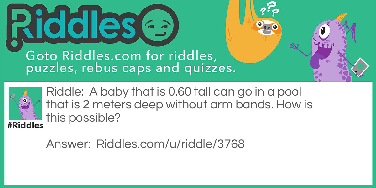 Baby in the pool Riddle Meme.