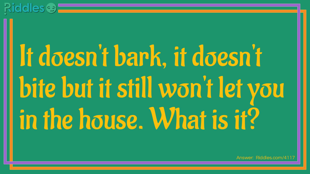 It doesn't bark, it doesn't bite but it still won't let you in the house. What is it?