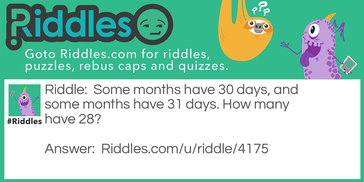 Months Riddle Meme.