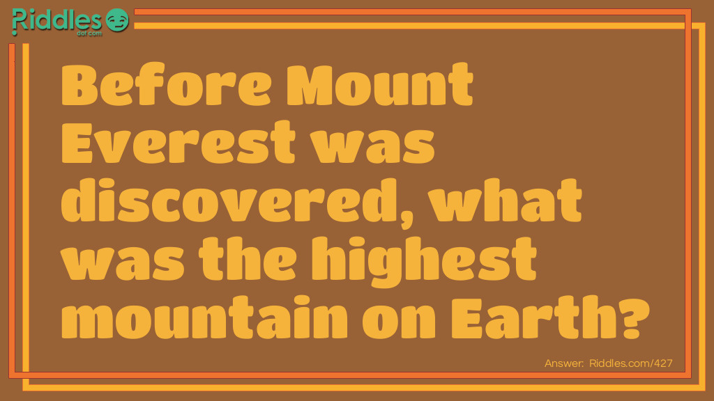 Before Mount Everest was discovered, what was the highest mountain on Earth?