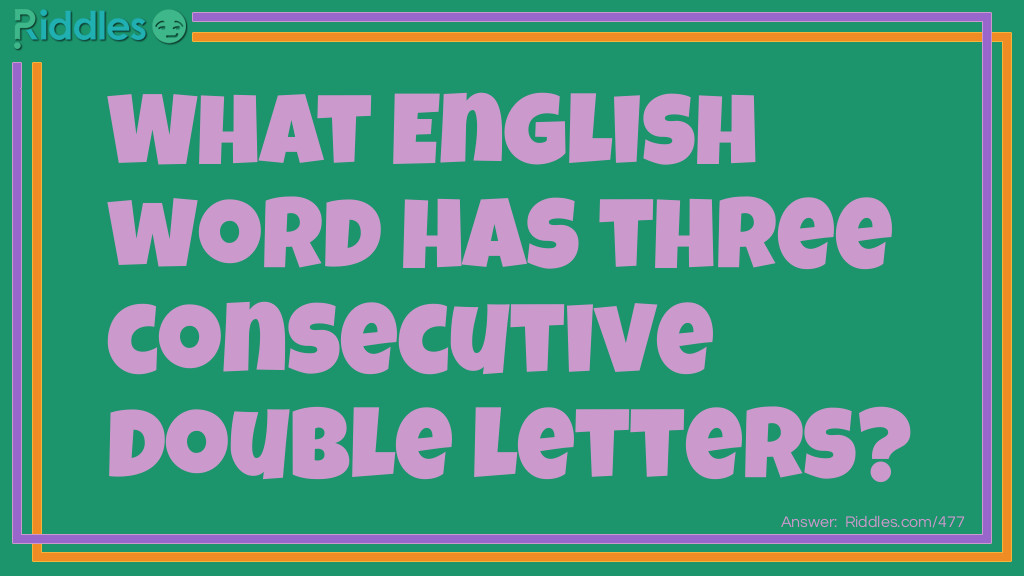 What English word has three consecutive double letters?