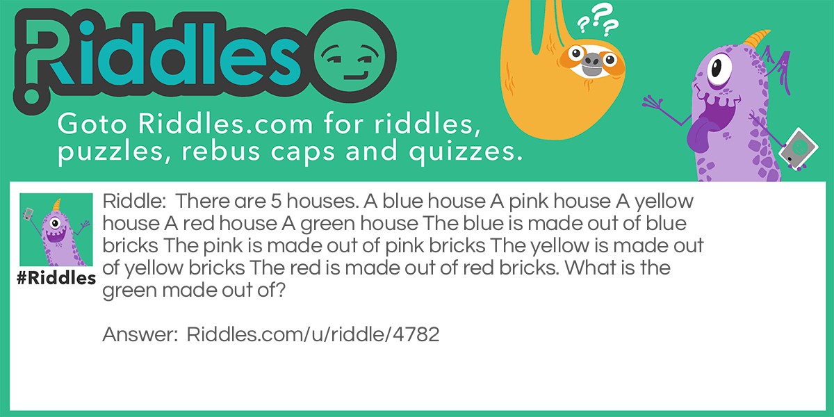 5 Houses In A Row Riddle