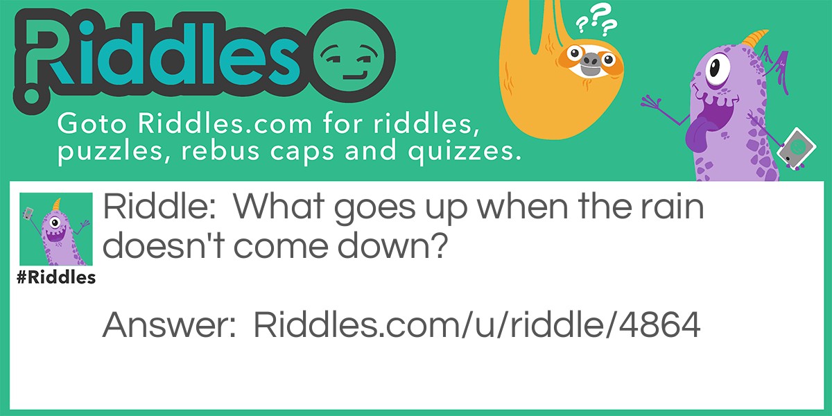 Not Your Typical Rain Riddle Riddle Meme.