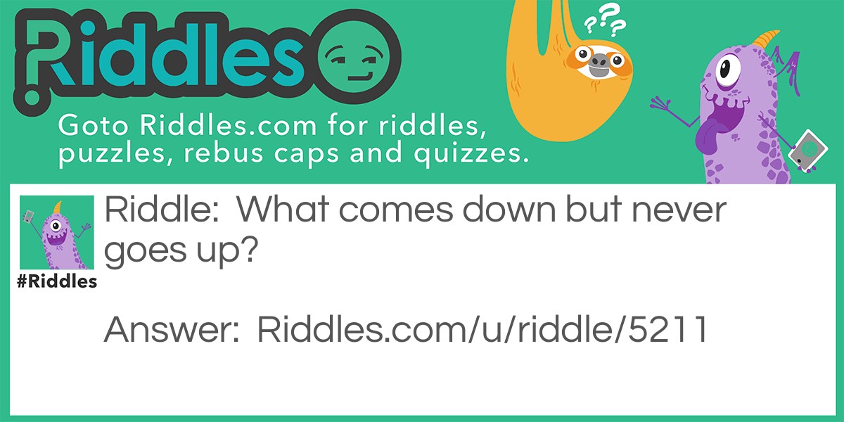 Comes down Riddle Meme.