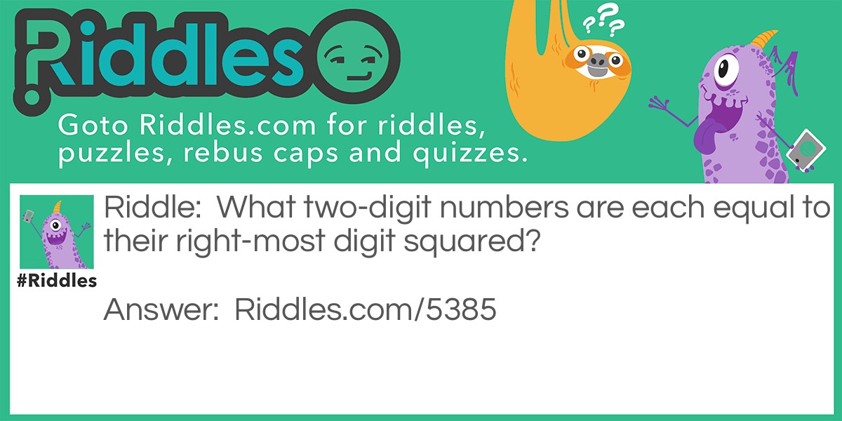 What two-digit numbers are each equal to their right-most digit squared?