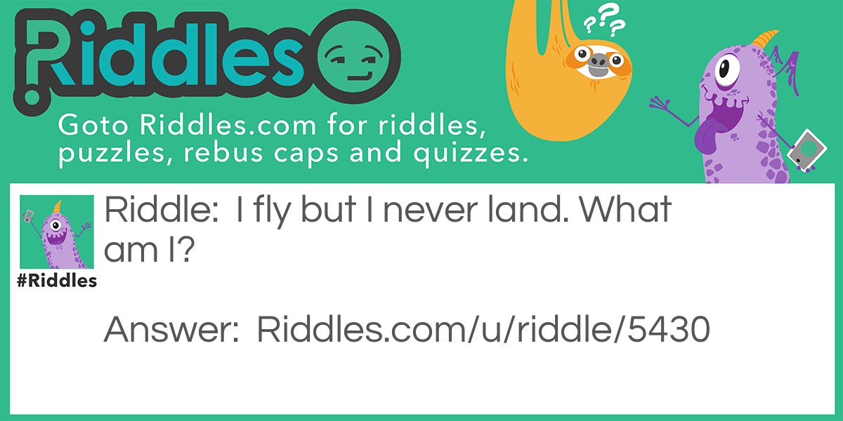 I fly but I never land. What am I?