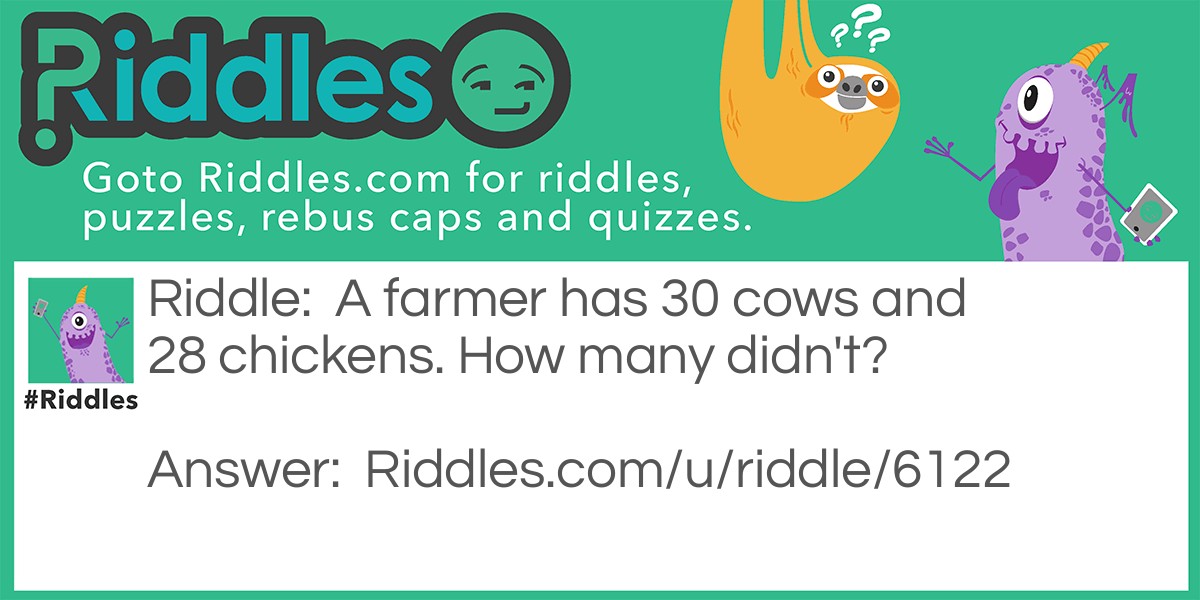 Cows and chickens mixed up Riddle Meme.