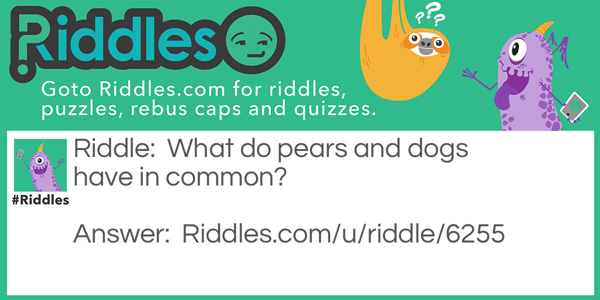 Pears And Dog Riddle Meme.