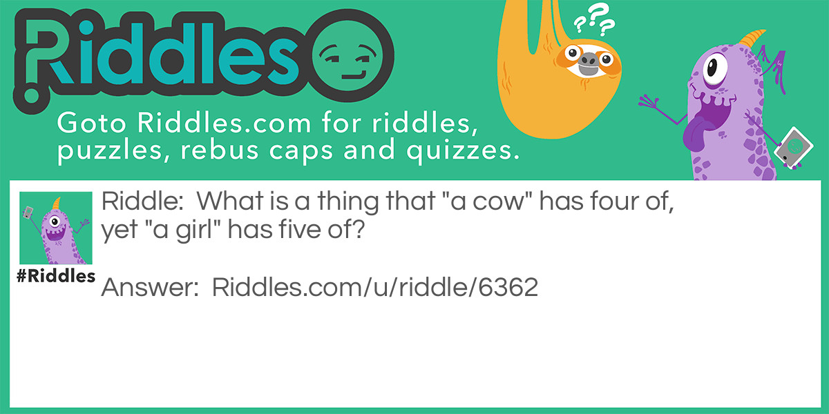 Cows and Girls         Riddle Meme.