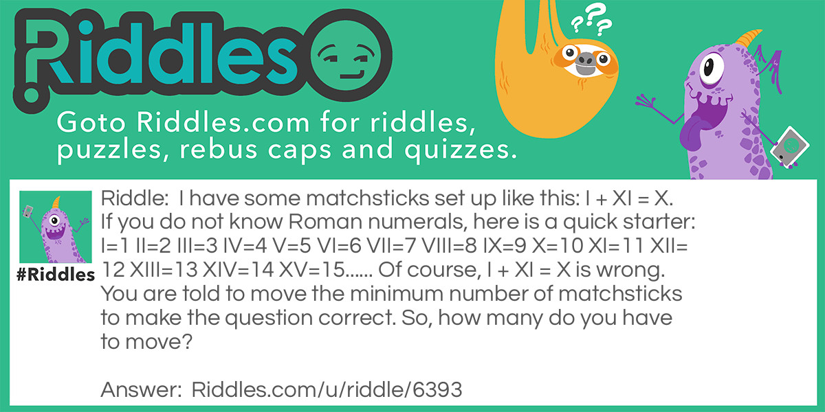 Matchstick Maths Riddle Meme.