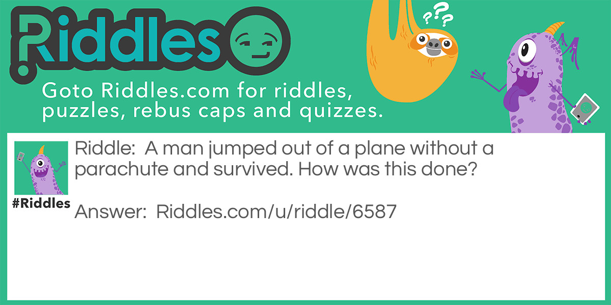 The man and the plane Riddle Meme.