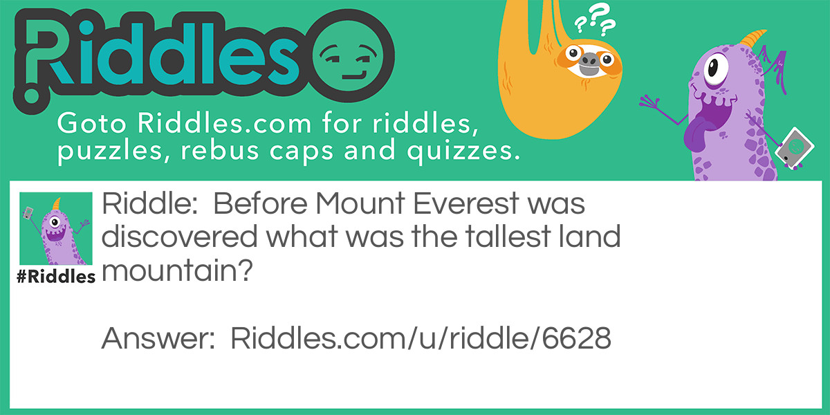 Before Mount Everest was discovered what was the tallest land mountain?