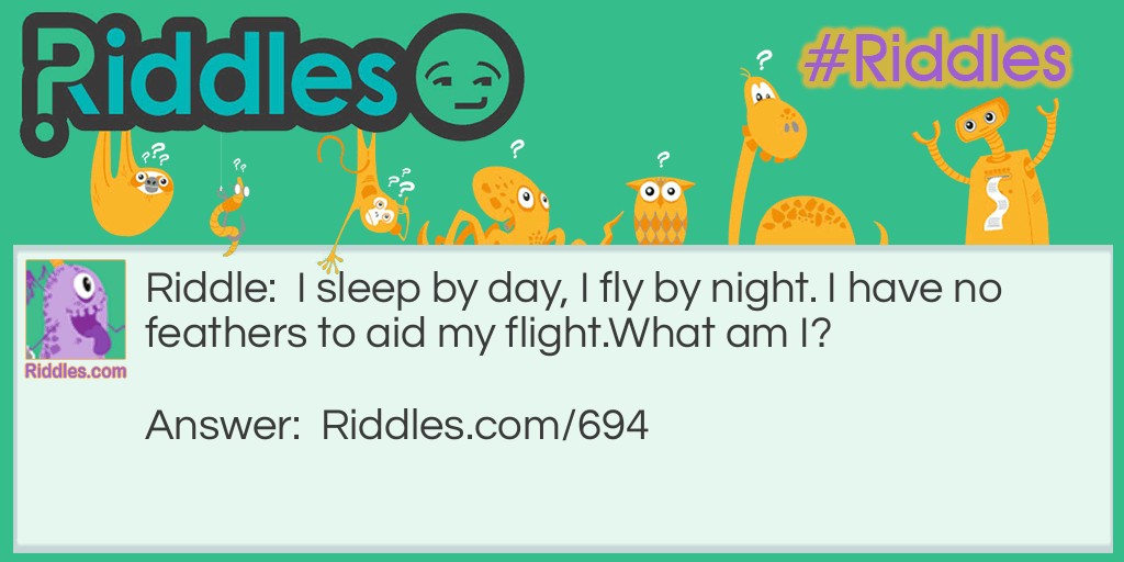 Click to see riddle No feathers to aid my flight answer.