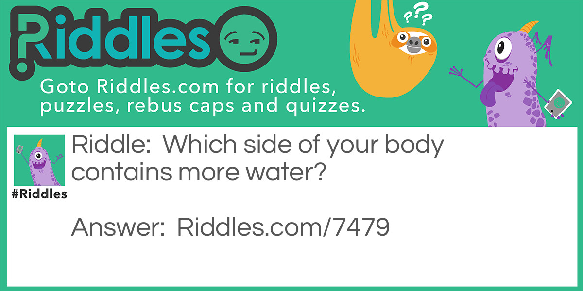 Which side of your body contains more water? Riddle Meme.
