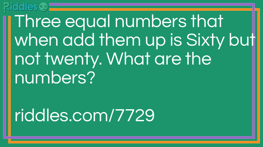 Three equal numbers  Riddle Meme.