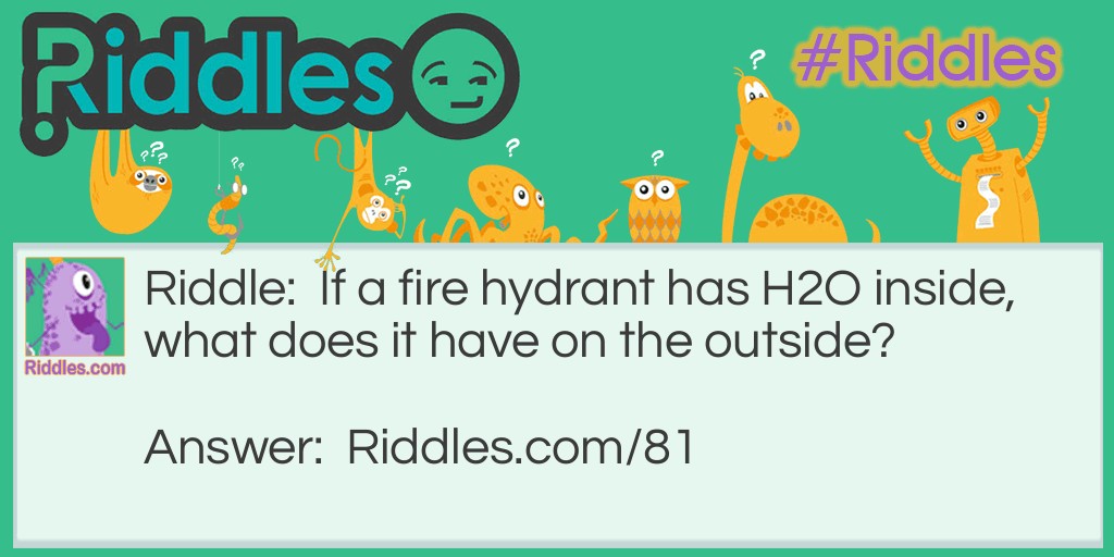 If a fire hydrant has H2O inside, what does it have on the outside?