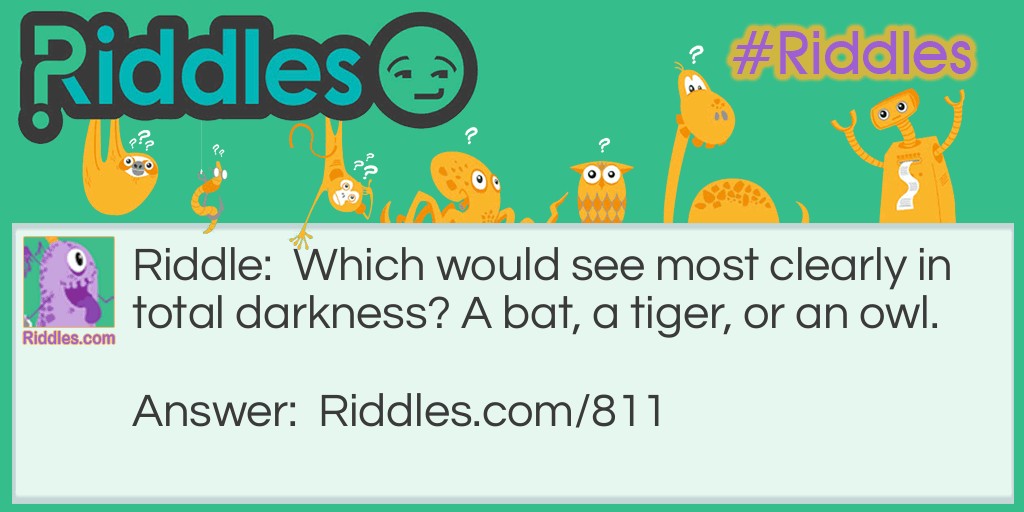 Which would see most clearly in total darkness? A bat, a tiger, or an owl.