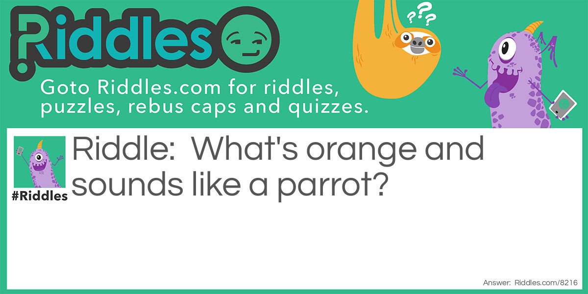 Orange Parrot? Riddle Meme.