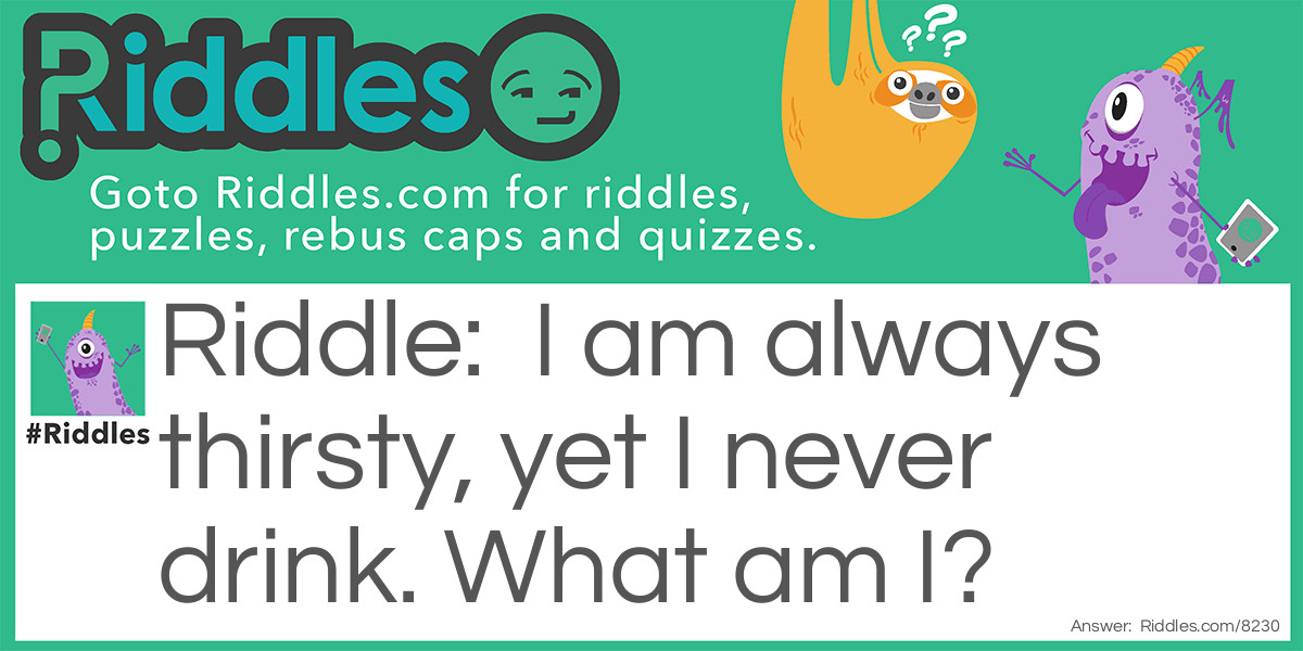 I am always thirsty, yet I never drink. What am I?