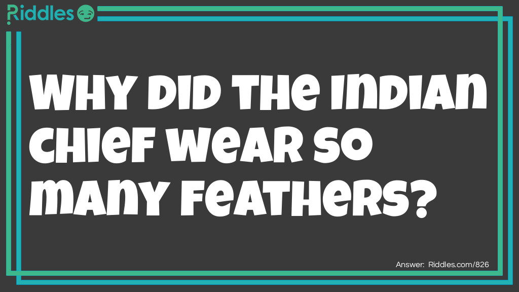 Why did the Indian chief wear so many feathers?