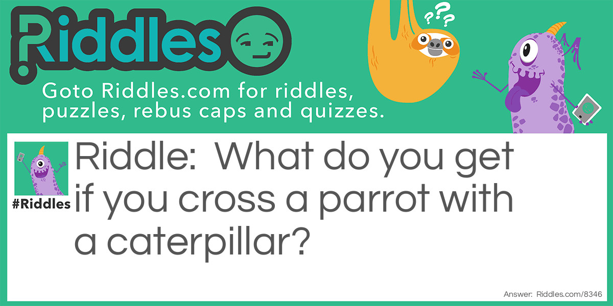 What do you get if you cross a parrot with a caterpillar?