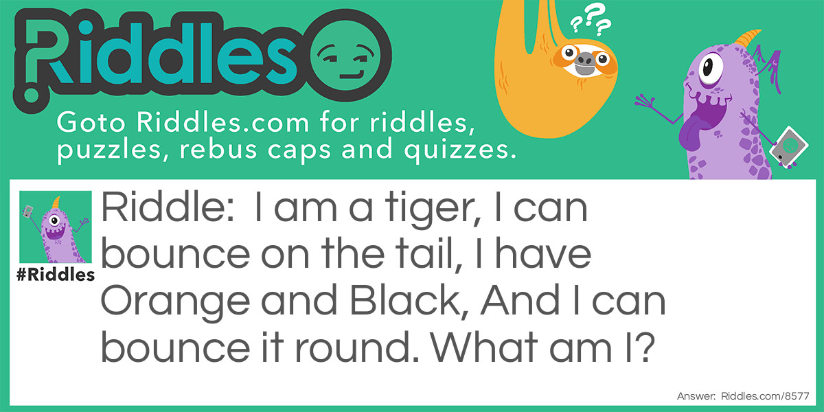 I am a tiger, I can bounce on the tail, I have Orange and Black, And I can bounce it round. What am I?