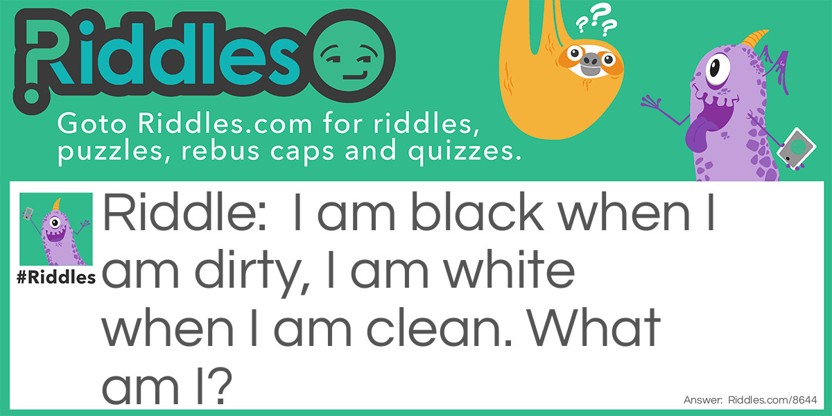 I am black when I am dirty, I am white when I am clean. What am I?