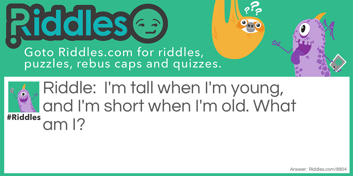 I'm tall when I'm young, and I'm short when I'm old. What am I?