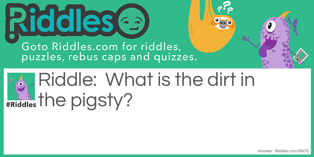 What is the dirt in the pigsty?