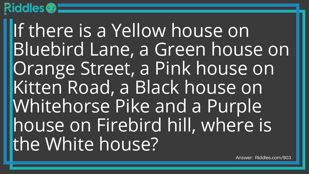 Click to see riddle Where's the White House? answer.