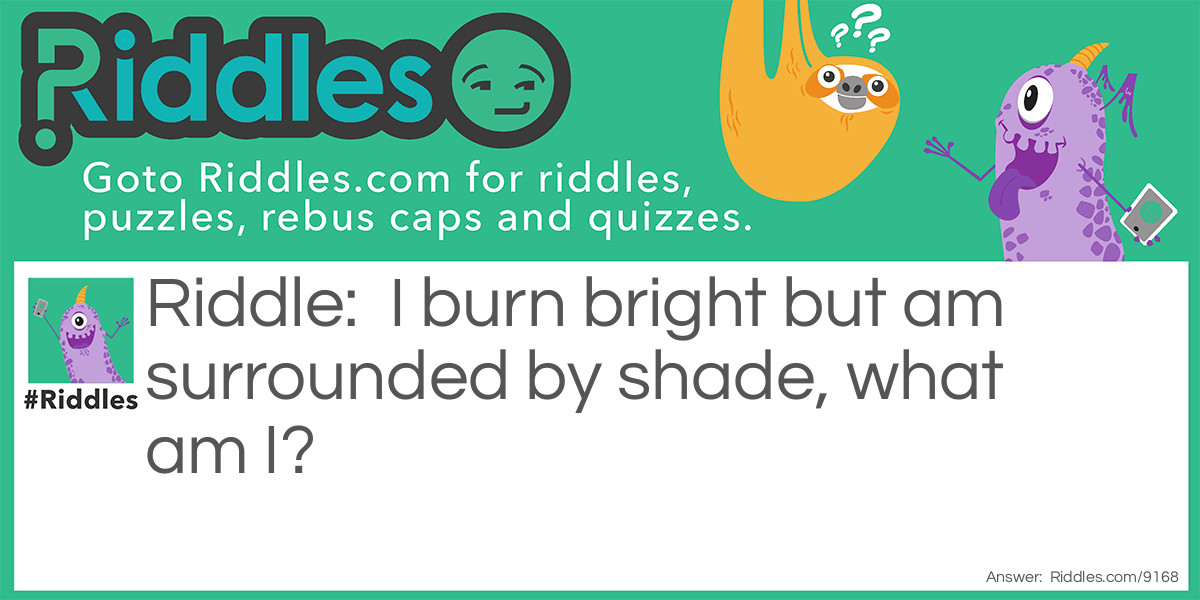 I burn bright but am surrounded by shade. What am I?