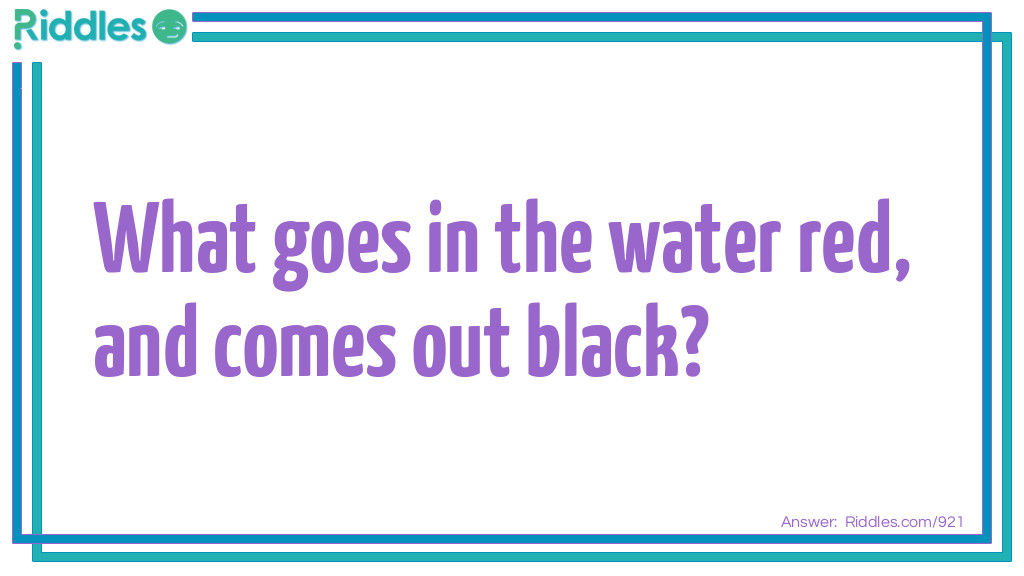 What goes in the water red, and comes out black?