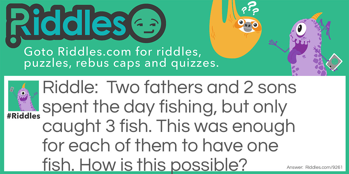 Fathers and sons for fishing Riddle Meme.
