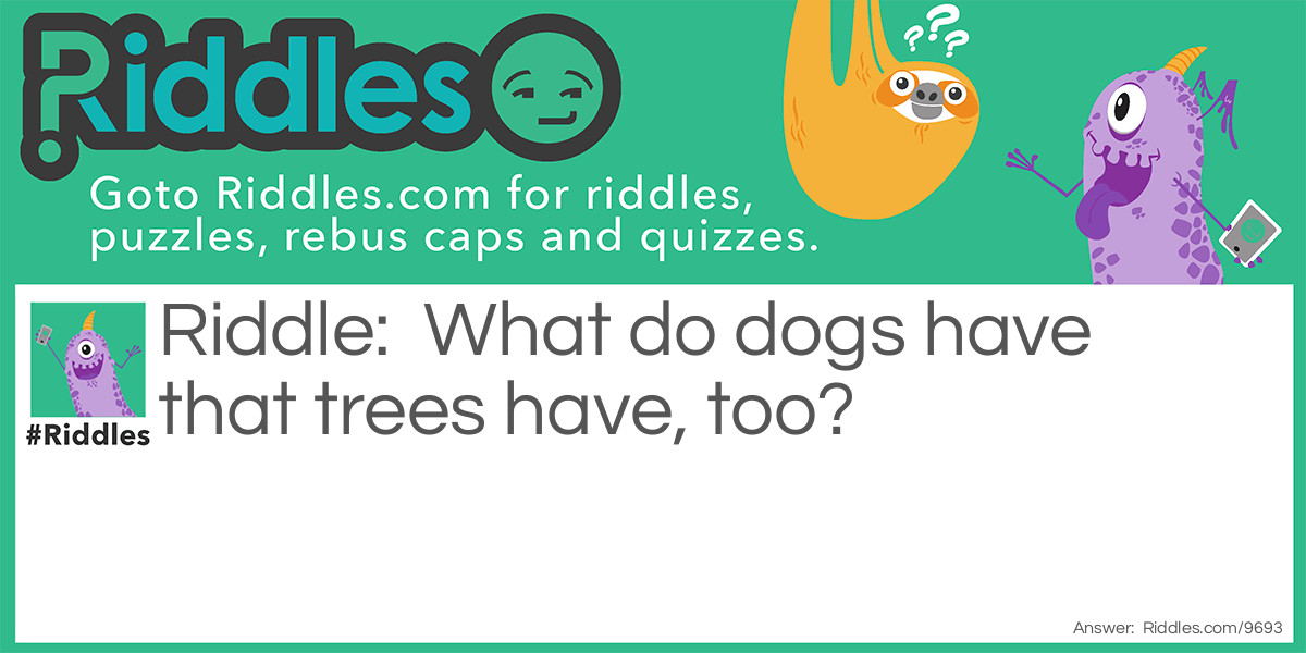 Dogs Love Trees Riddle Meme.