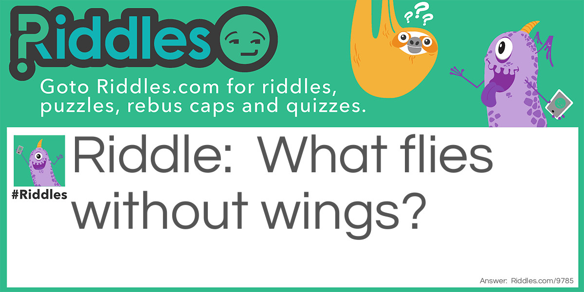 What flies without wings? Riddle Meme.