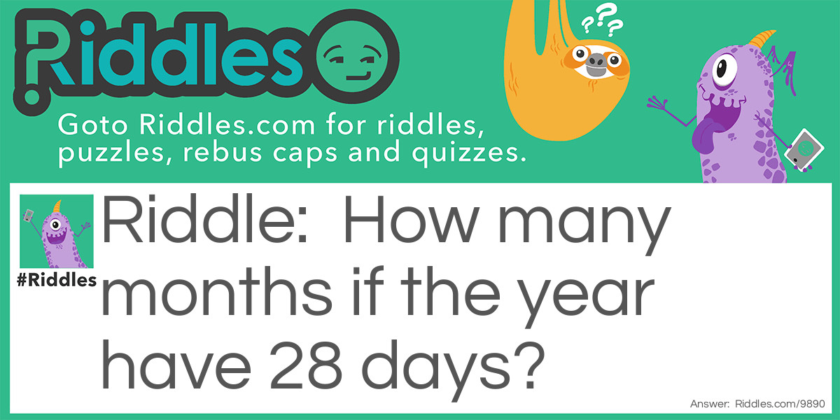 The months Riddle Meme.