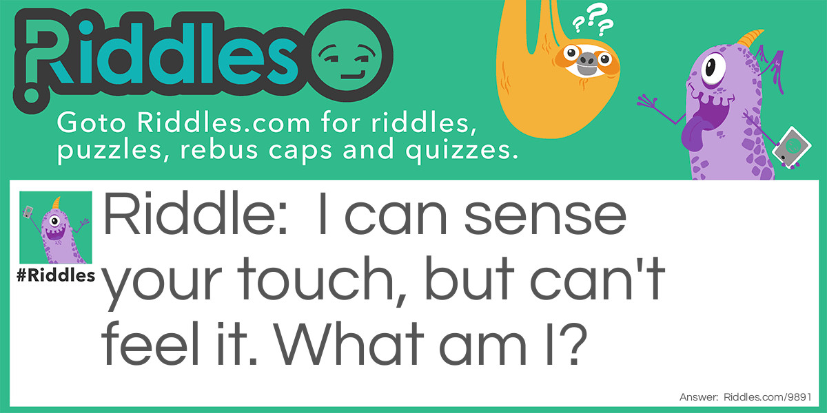 I can sense your touch, but can't feel it. What am I?