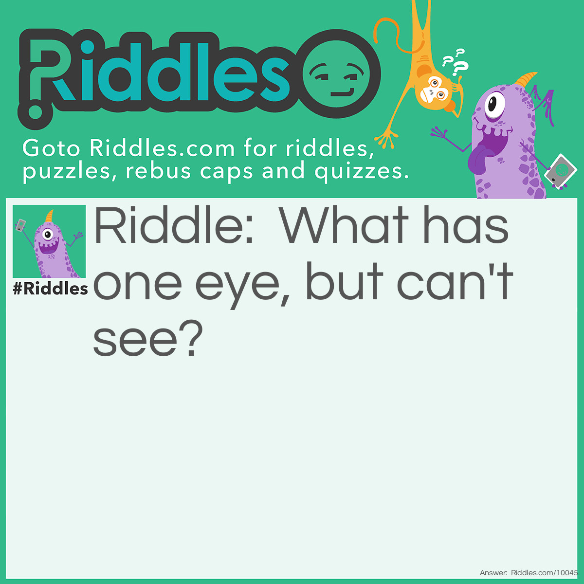 Riddle: What has one eye, but can't see? Answer: Potato.