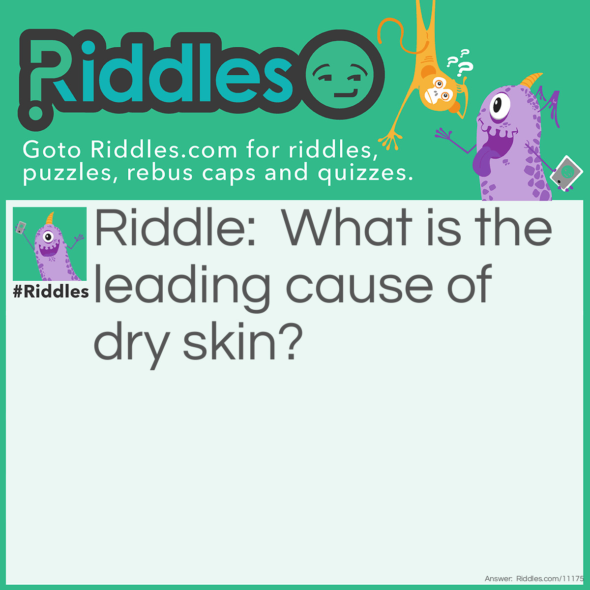 Riddle: What is the leading cause of dry skin? Answer: Towels.