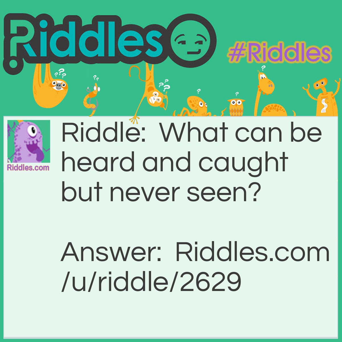 Riddle: What can be heard and caught but never seen? Answer: A Remark!