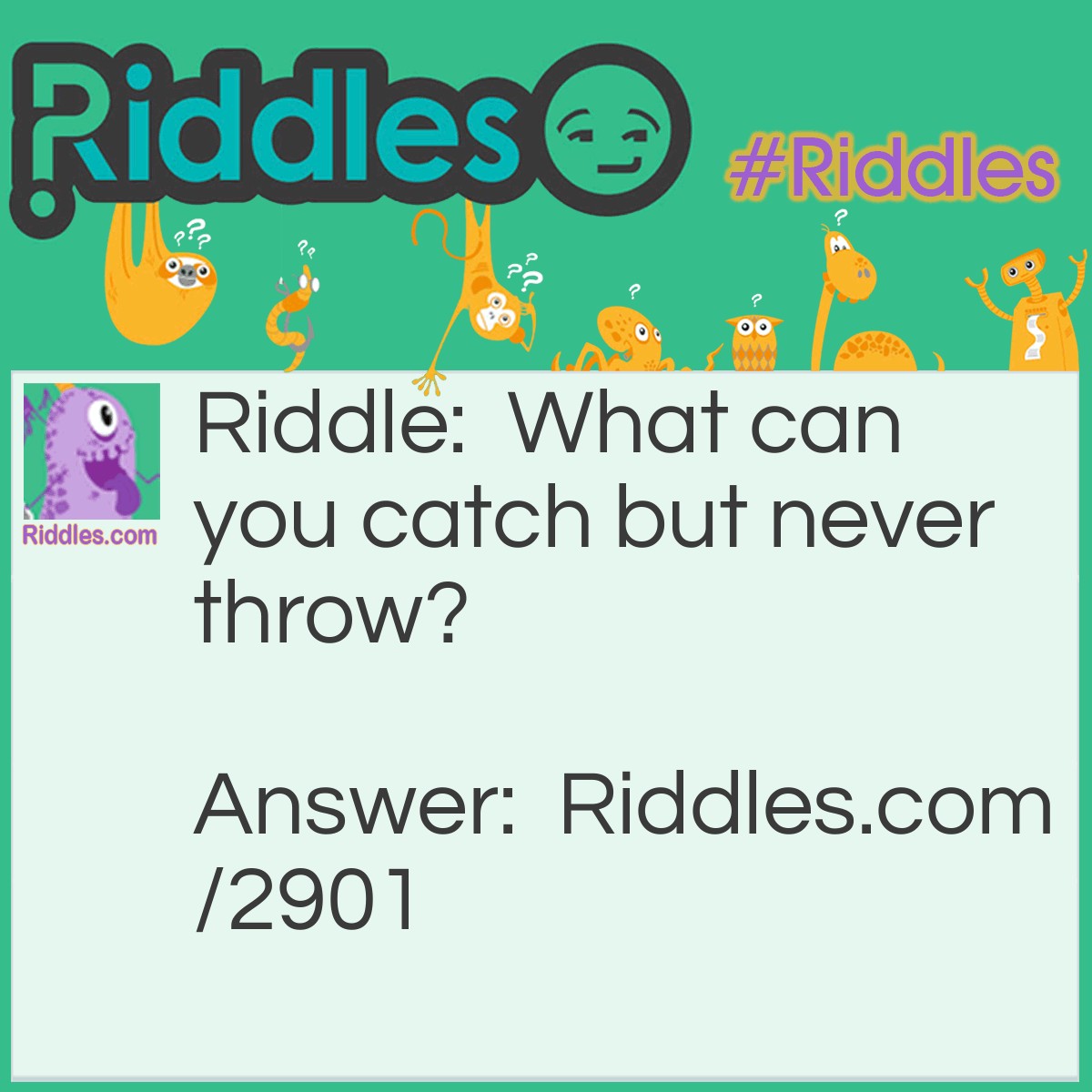 Riddle: What can you catch but not throw? Answer: A cold!