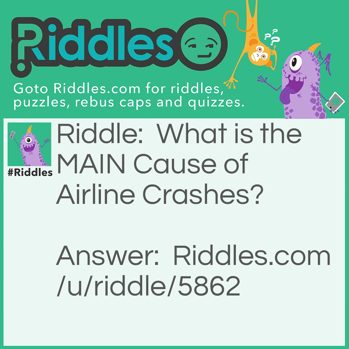 Riddle: What is the MAIN Cause of Airline Crashes? Answer: Gravity!