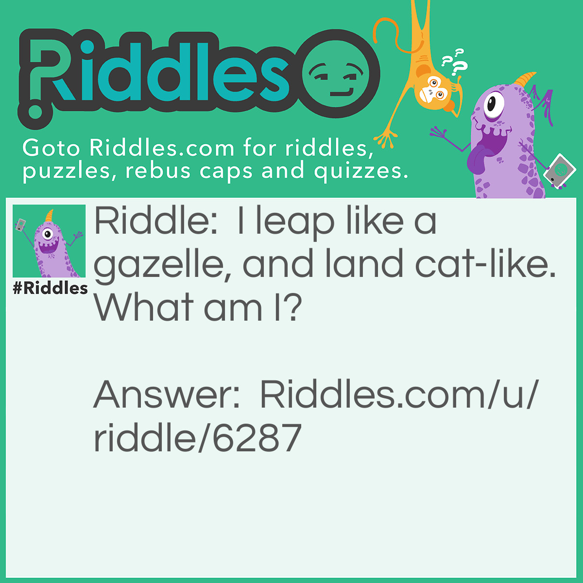 Riddle: I leap like a gazelle, and land cat-like. What am I? Answer: Dirt-bike.
