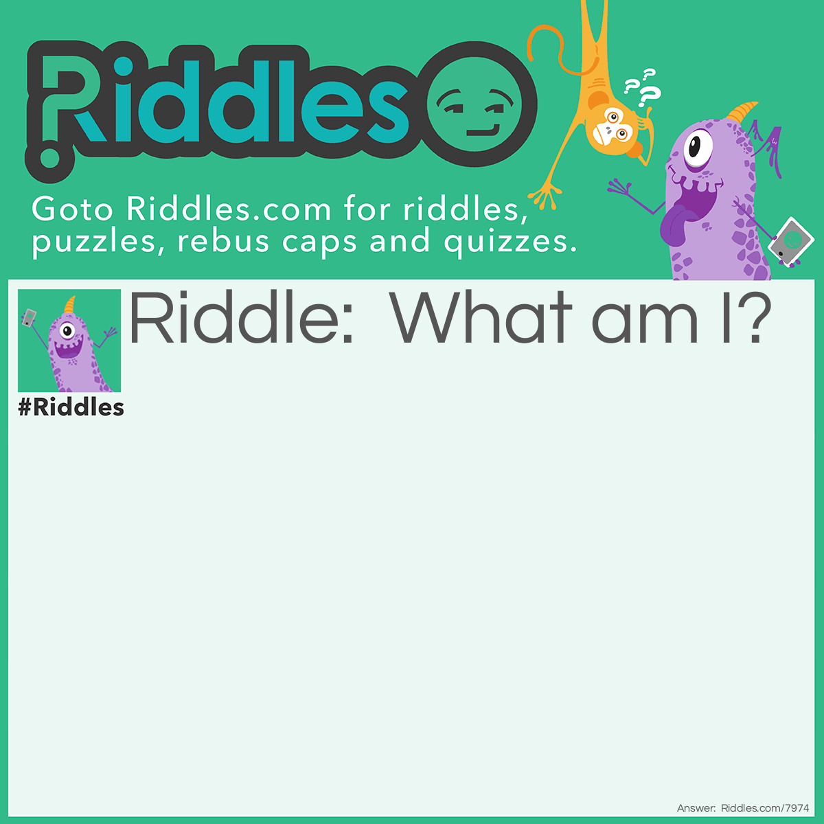 Riddle: What am I? Answer: A riddle.