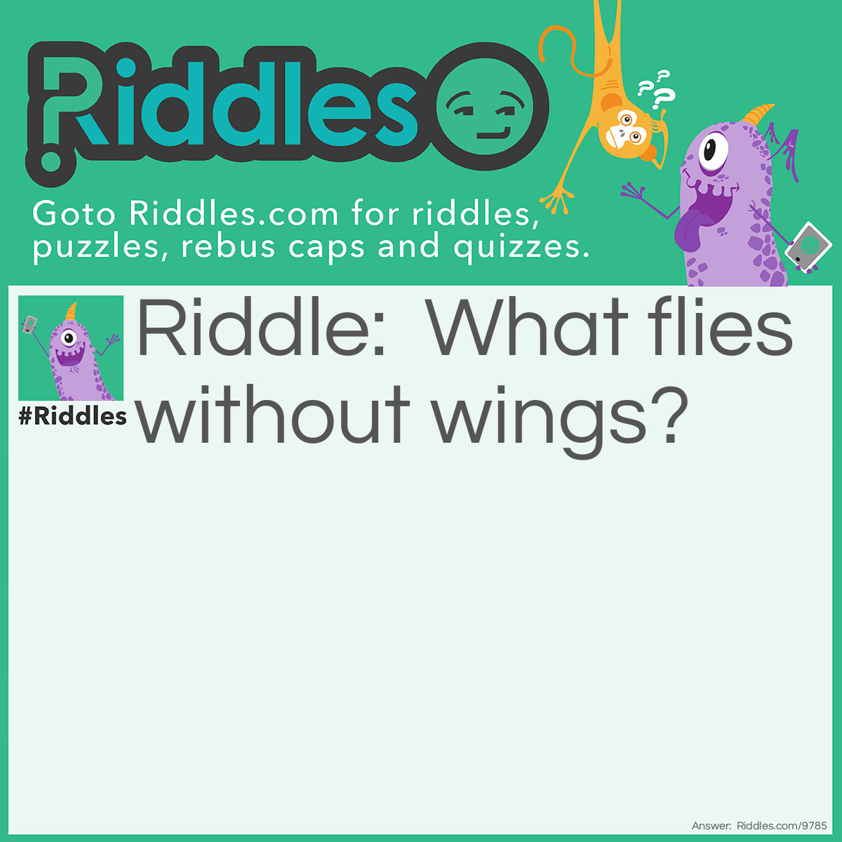 Riddle: What flies without wings? Answer: Time!