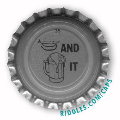 Lucky Beer Bottle Cap Puzzle #35 series 1 Riddles.com/caps