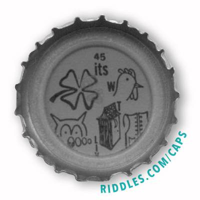 Lucky Beer Bottle Cap Puzzle #45 series 1 Riddles.com/caps