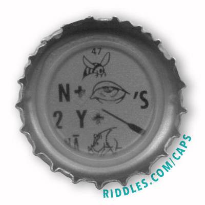 Lucky Beer Bottle Cap Puzzle #47 series 1 Riddles.com/caps