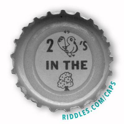 Lucky Beer Bottle Cap Puzzle #49 series 1 Riddles.com/caps
